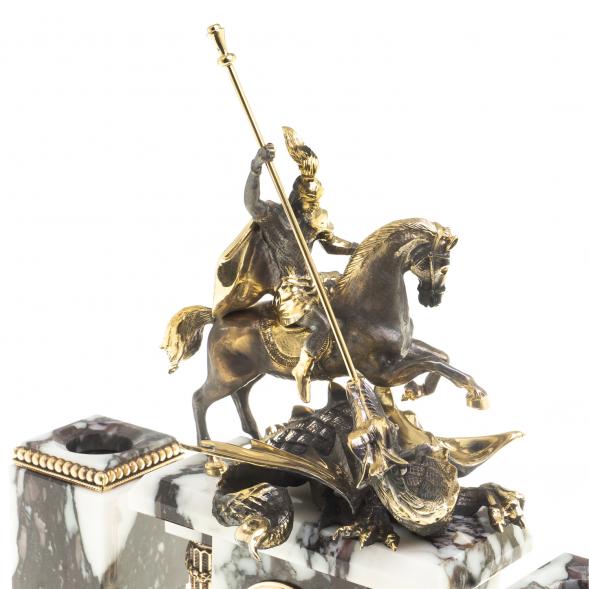 Письменный набор &amp;quot;Георгий Победоносец&amp;quot; из мрамора 124145