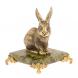Статуэтка из бронзы &amp;quot;Кролик&amp;quot; на подставке из змеевика 125268
