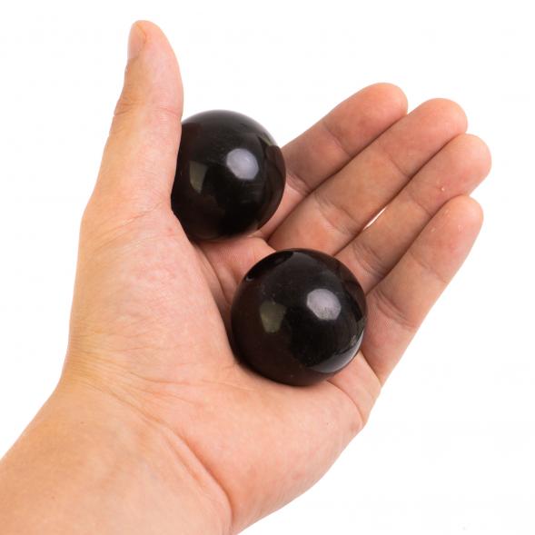 Шары для массажа из черного змеевика 4 см 126410