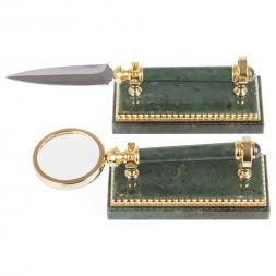 Настольный набор &amp;quot;Двуглавый орел&amp;quot; из нефрита