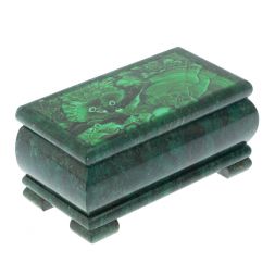 Шкатулка с иллюстрацией под камень малахит 16х8х7,5 см