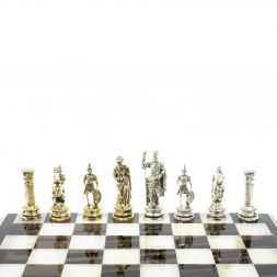 Шахматы "Древний Рим" доска 40х40 см оникс / обсидиан