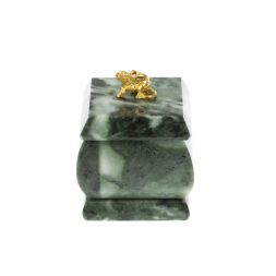 Шкатулка "Мышка" из шабровского змеевика 4,5х4,5х6 см