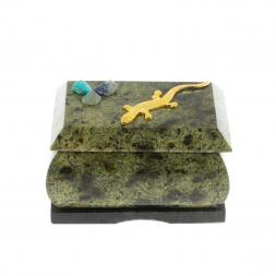 Прямоугольная шкатулка с ящерицей 7,5х6х5 см