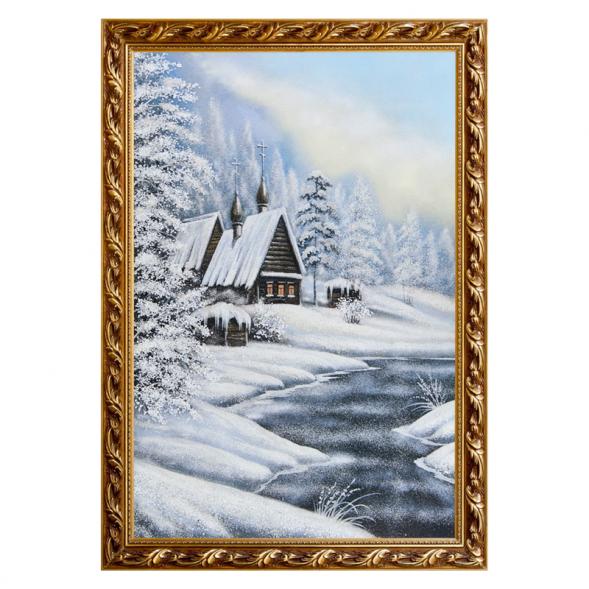 Картина &amp;quot;Скит&amp;quot; багет 46х66 см, каменная крошка 111671