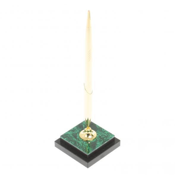 Подставка под ручку из малахита 6х6х22 см 127101