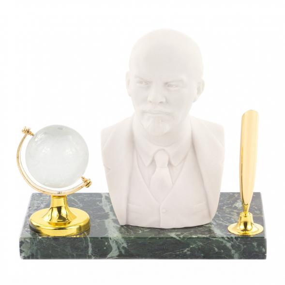 Бюст Ленина из змеевика и мрамолита (подставка под ручку)