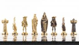 Шахматы настольные "Средневековье" 40х40 см камень мрамор змеевик