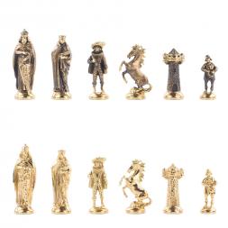 Шахматы настольные "Средневековье" 40х40 см камень мрамор змеевик