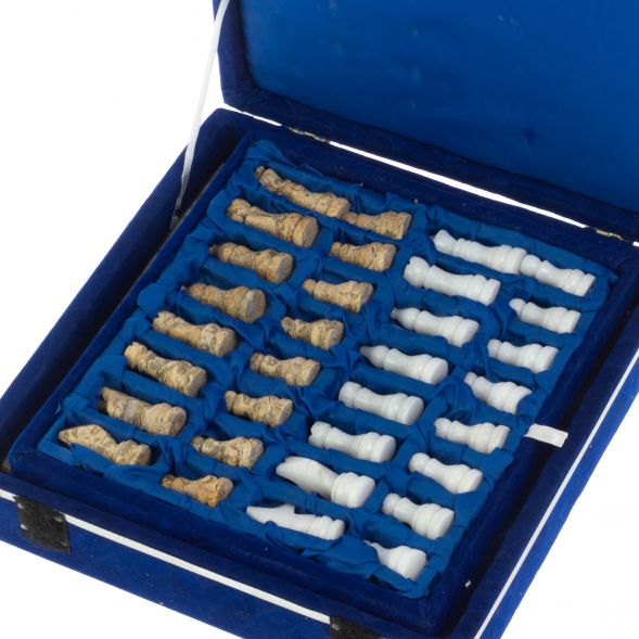 Шахматы &amp;quot;Сувенирные&amp;quot; из ракушечника и белого мрамора доска 20х20 см 128886