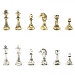 Шахматы с металлическими фигурами &amp;quot;Стаунтон&amp;quot; доска 28х28 см лемезит