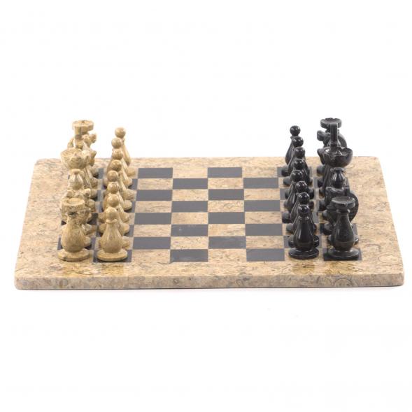Декоративные шахматы из камня &amp;quot;Дебют&amp;quot; доска 38х38 см мрамор 121666
