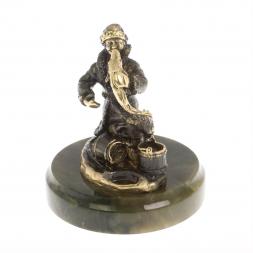 Статуэтка из бронзы &amp;quot;Емеля&amp;quot; на нефрите