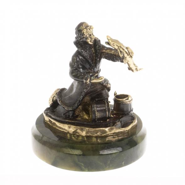 Статуэтка из бронзы &amp;quot;Емеля&amp;quot; на нефрите 129882