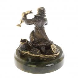 Статуэтка из бронзы &amp;quot;Емеля&amp;quot; на нефрите