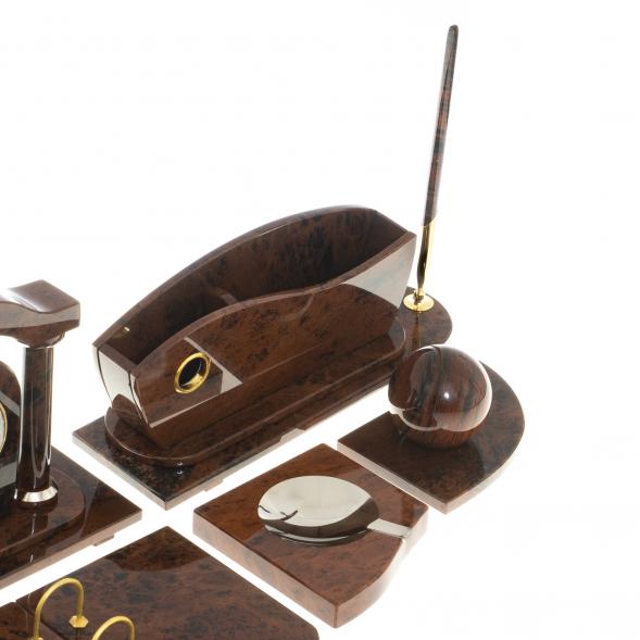 Настольный набор &amp;quot;Арка&amp;quot; камень обсидиан 122373