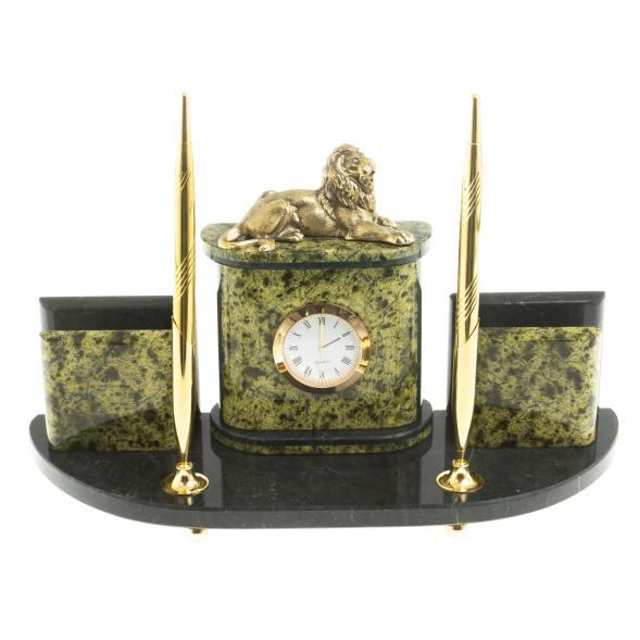 Письменный прибор &amp;quot;Лев&amp;quot; из бронзы и змеевика 122591