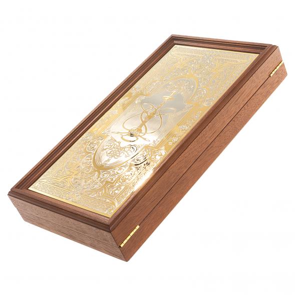 Настольные нарды &amp;quot;Восточные&amp;quot; с гравюрой камень лазурит Златоуст 123618