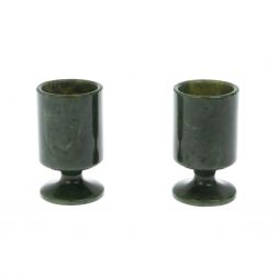 Набор рюмок 2 шт на ножке из нефрита 4х4х7 см 40 мл