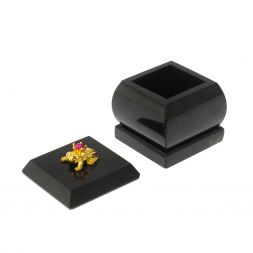 Шкатулка "Лягушка" из черного змеевика 4,5х4,5х6 см