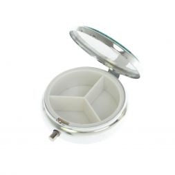 Таблетница на 3 отделения камень азурит цвет серебро