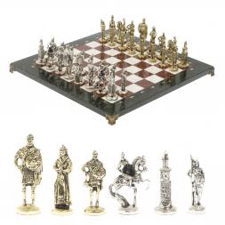 Шахматы сувенирные "Русь" доска 40х40 см камень мрамор лемезит