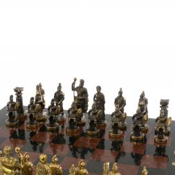 Подарочные шахматы из бронзы "Римские" 44х44 см лемезит