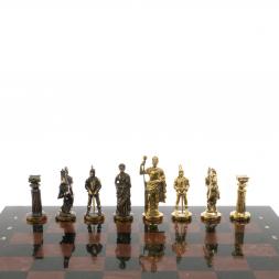 Подарочные шахматы из бронзы "Римские" 44х44 см лемезит