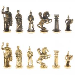 Подарочные шахматы из бронзы "Римские" 44х44 см лемезит