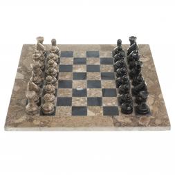 Шахматы &amp;quot;Дебют&amp;quot; мрамор, ракушечник доска 38х38 см