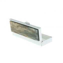 Таблетница на 3 отделения камень шайтанский переливт серебро