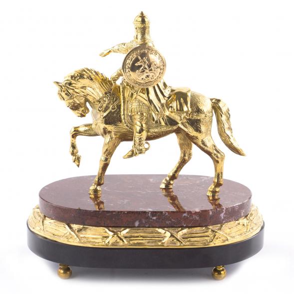 Бронзовая статуэтка &amp;quot;Юрий Долгорукий&amp;quot; на постаменте из камня 121004