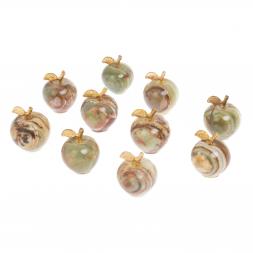 Сувенир "Яблоко" 3,2х4 см (1,25) оникс коричнево-зеленый