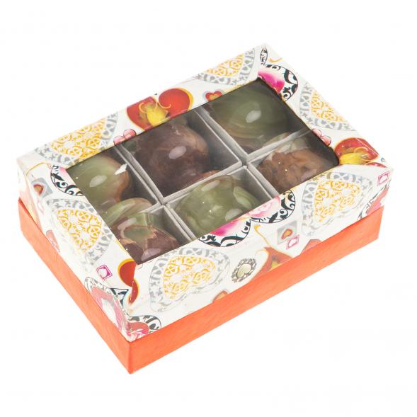 Набор рюмок из оникса 4,9х5 см 30 мл 6 шт в коробке (2х2) 121935