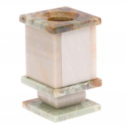 Карандашница "Герб РФ" камень мрамор офиокальцит