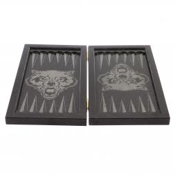 Нарды из камня с гравировкой &amp;quot;Волк&amp;quot;