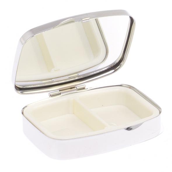 Таблетница на 2 отделения камень змеиная яшма цвет серебро 125896