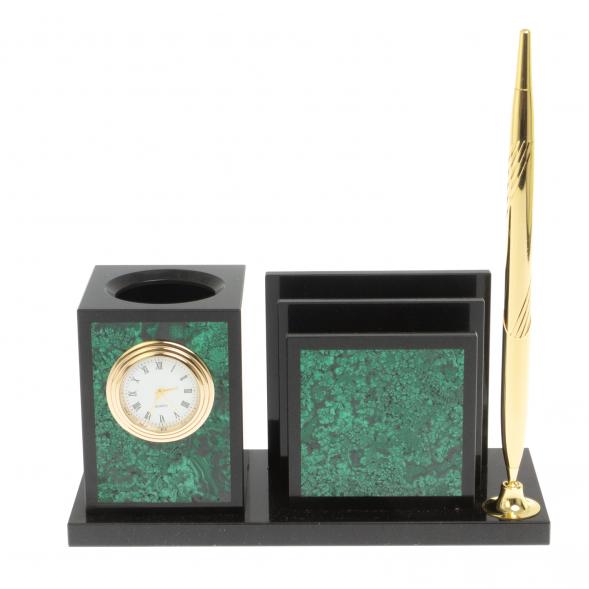 Настольная визитница из малахита 18х7,5х9 см 126952