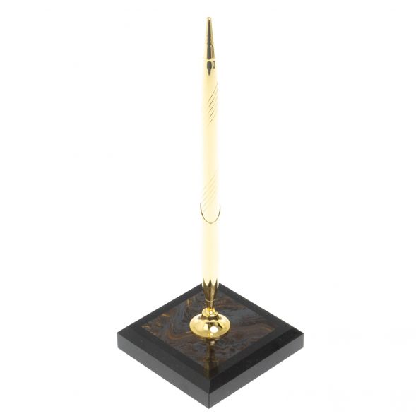 Подставка под ручку из тигрового глаза 7х7х21,5 см 127744