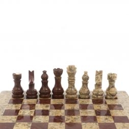 Шахматы &amp;quot;Сувенирные&amp;quot; из камня оникс, ракушечник 20х20 см