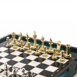 Шахматы из камня &amp;quot;Стаунтон&amp;quot; доска 47х47 см фигуры металлические