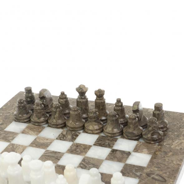 Шахматы &amp;quot;Сувенирные&amp;quot; белый мрамор, ракушечник доска 20х20 см 128891