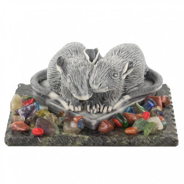 Сувенир &amp;quot;Влюбленная пара крыс&amp;quot;из мрамолита 120254