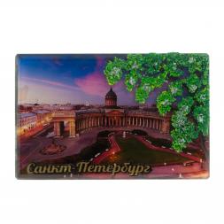 Настольное панно "Санкт-Петербург" из змеевика 14х9х4,5 см