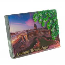 Настольное панно "Санкт-Петербург" из змеевика 14х9х4,5 см