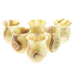 Набор стаканов из оникса в футляре 6,1х7 см (2,5х3) 110 мл 6 шт