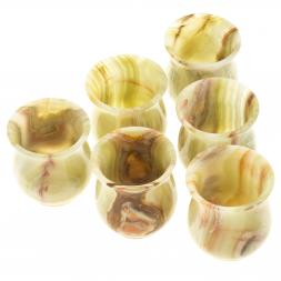 Набор стаканов из оникса в футляре 6,1х7 см (2,5х3) 110 мл 6 шт