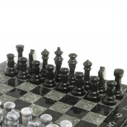 Шахматы с гравировкой &amp;quot;Турнирные&amp;quot; доска 36х36 см змеевик мрамор