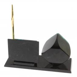 Мини-набор Куб с визитницей из из змеевика