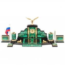 Настольный набор "Президент" камень малахит